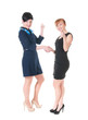 Business women smiling and doing a handshake