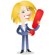 Vektor: Businesswoman, exclamation point, letter, FAQ Businesswoman, exclamation point, letter, FAQ