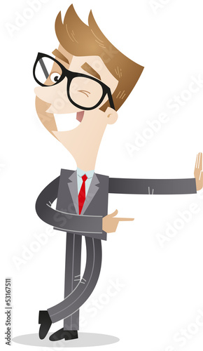 Vector: Businessman, leaning against wall, winking, pointing Businessman, leaning against wall, winking, pointing