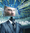 Photo: Businessman in cyberspace Businessman in cyberspace