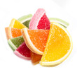 colorful fruit jelly candies isolated on white
