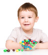 Photo: Portrait of a boy with candies Portrait of a boy with candies