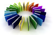 3d colorful folders on white background