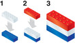 Building blocks making Netherlands flag