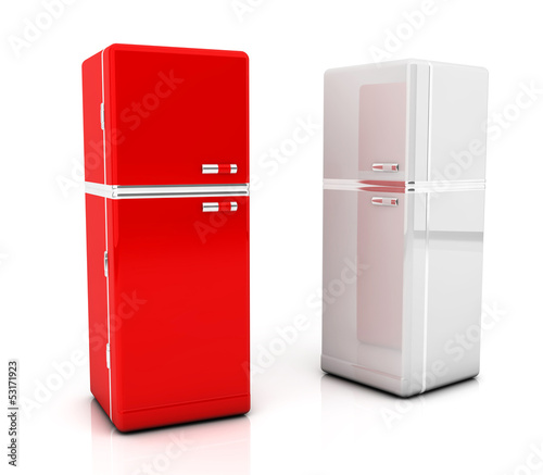 Illustration: Two refrigerator Two refrigerator
