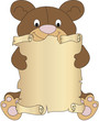 Illustration: teddy bear with parchment teddy bear with parchment