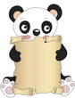 panda with parchment