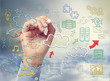 Photo: Cloud Computing Theme with icons hand drawn with chalk Cloud Computing Theme with icons hand drawn with chalk