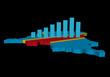 graph on Democratic Republic Congo map flag illustration