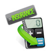 Illustration: insurance or risk concept with calculator insurance or risk concept with calculator
