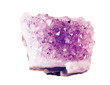 raw amethyst stone isolated on white background