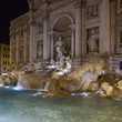 Fountain de trevi, Rome, Italy, Night time.