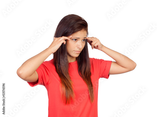 Photo: Girl with headache Girl with headache