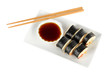 Photo: Tasty Maki sushi - Roll isolated on white Tasty Maki sushi - Roll isolated on white