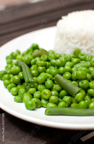Photo: Green peas and beans salad with rice Green peas and beans salad with rice