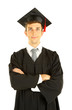 Young graduation man, isolated on white