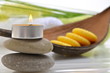Wellness Grün Kerze Seife Wollgraszweig Handtücher