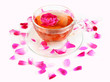 Rose tea isolated on white