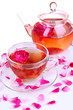 Rose tea close up