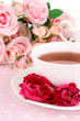 Rose tea close up