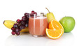 Glass of fresh juice isolated on white