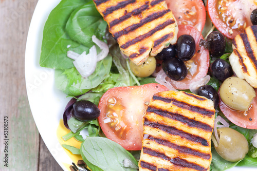 Photo: close up halloumi salads close up halloumi salads