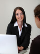 Recruiter checking candidate during job interview