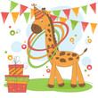 Vector: Colorful illustration of cute little giraffe. Colorful illustration of cute little giraffe.