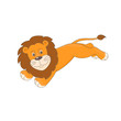 Vector: Cute little lion lion jumping. Cute little lion lion jumping.