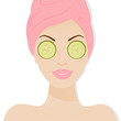 Spa. Care skin of face beautiful woman.