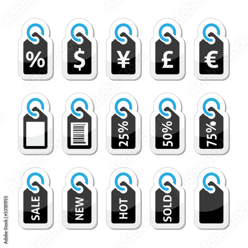 Vector: Shopping, price tag, sale vector icons set Shopping, price tag, sale vector icons set