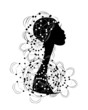 Female head silhouette for your design