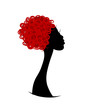 Female head silhouette for your design