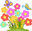 lovely flower with butterflies