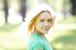 Photo: Happy woman in park Happy woman in park