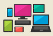 Set of tablet, computers and smart phone