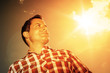 man in the evening sun