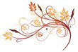 Vektor: Herbst, filigran, Blätter, Ranke, rot, orange Herbst, filigran, Blätter, Ranke, rot, orange