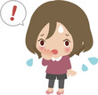 驚いて恥ずかしがる若い女性