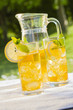 cold summer drinks in garden