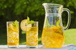 cold summer drinks in garden