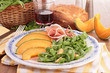 Photo: plate of melon salad and prosciutto plate of melon salad and prosciutto