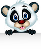 Vector: cute panda cartoon posing with blank sign cute panda cartoon posing with blank sign