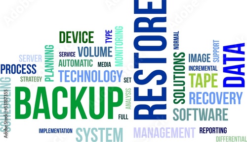 Vector: word cloud - backup restore word cloud - backup restore