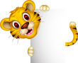 Vector: cute baby tiger posing with sign cute baby tiger posing with sign