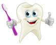 Vector: Tooth man holding a toothbrush Tooth man holding a toothbrush