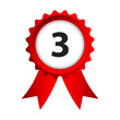 label with red ribbons and numbers