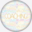 Coaching concept related spanish words in tag cloud