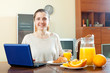 Young woman having breakfast
