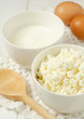 Cottage cheese with sour cream and eggs
